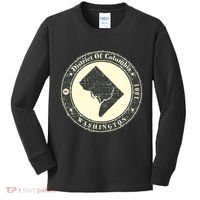 District of Columbia Washington Retro Kids Long Sleeve Shirt thumb 0