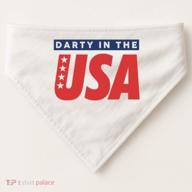 Darty In The Usa Independence Day USA-Made Doggie Bandana