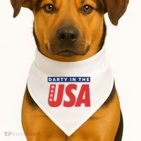 Darty In The Usa Independence Day USA-Made Doggie Bandana thumb 1