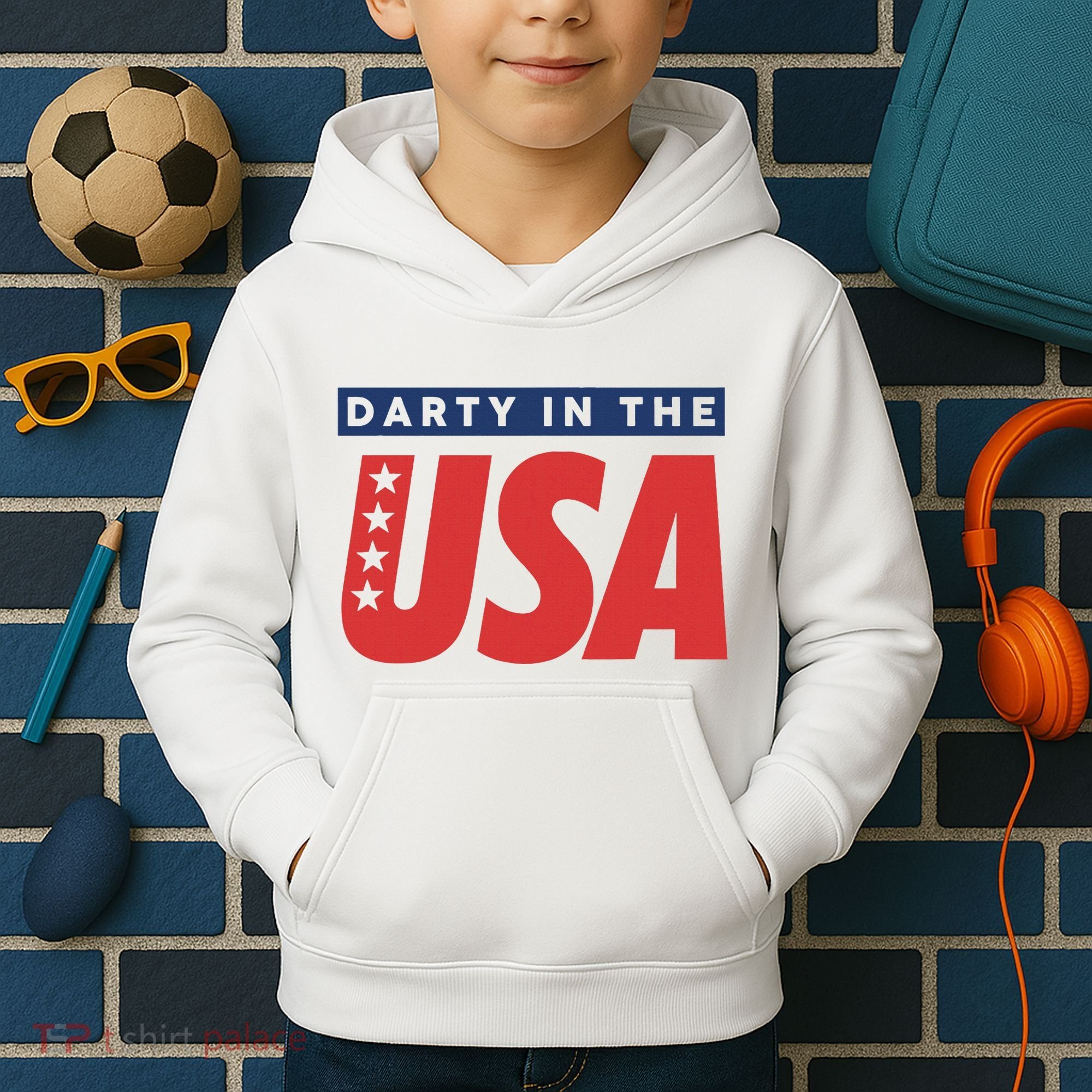 Darty In The Usa Independence Day Kids Hoodie