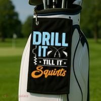 Drill It Till It Squirts Ice Fishing Meaningful Gift Golf Towel thumb 2