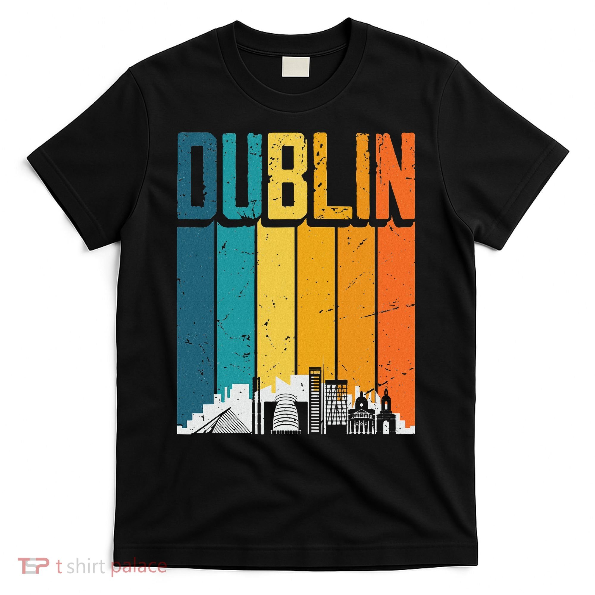 Dublin Ireland Vintage Sunset Skyline T-Shirt