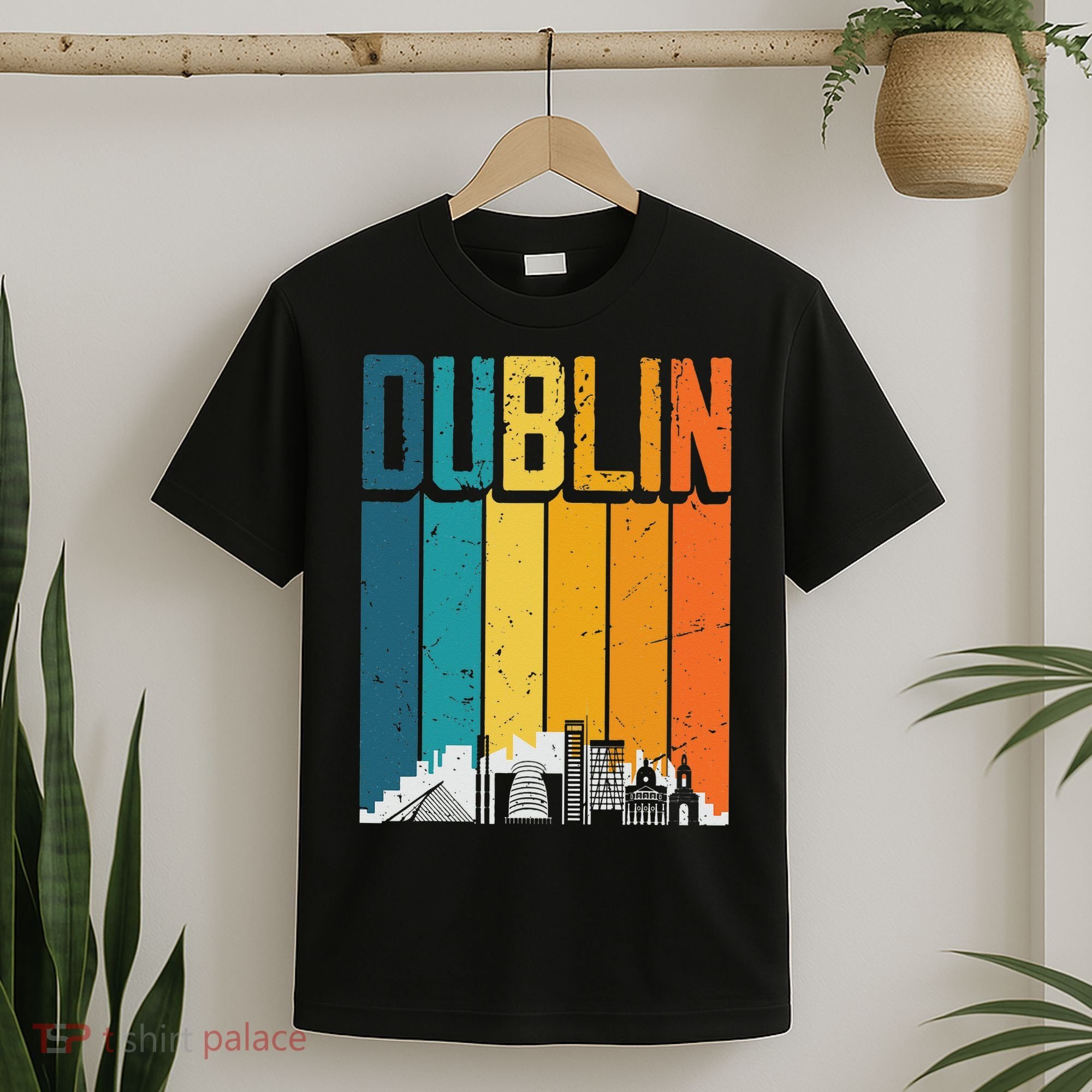 Dublin Ireland Vintage Sunset Skyline T-Shirt