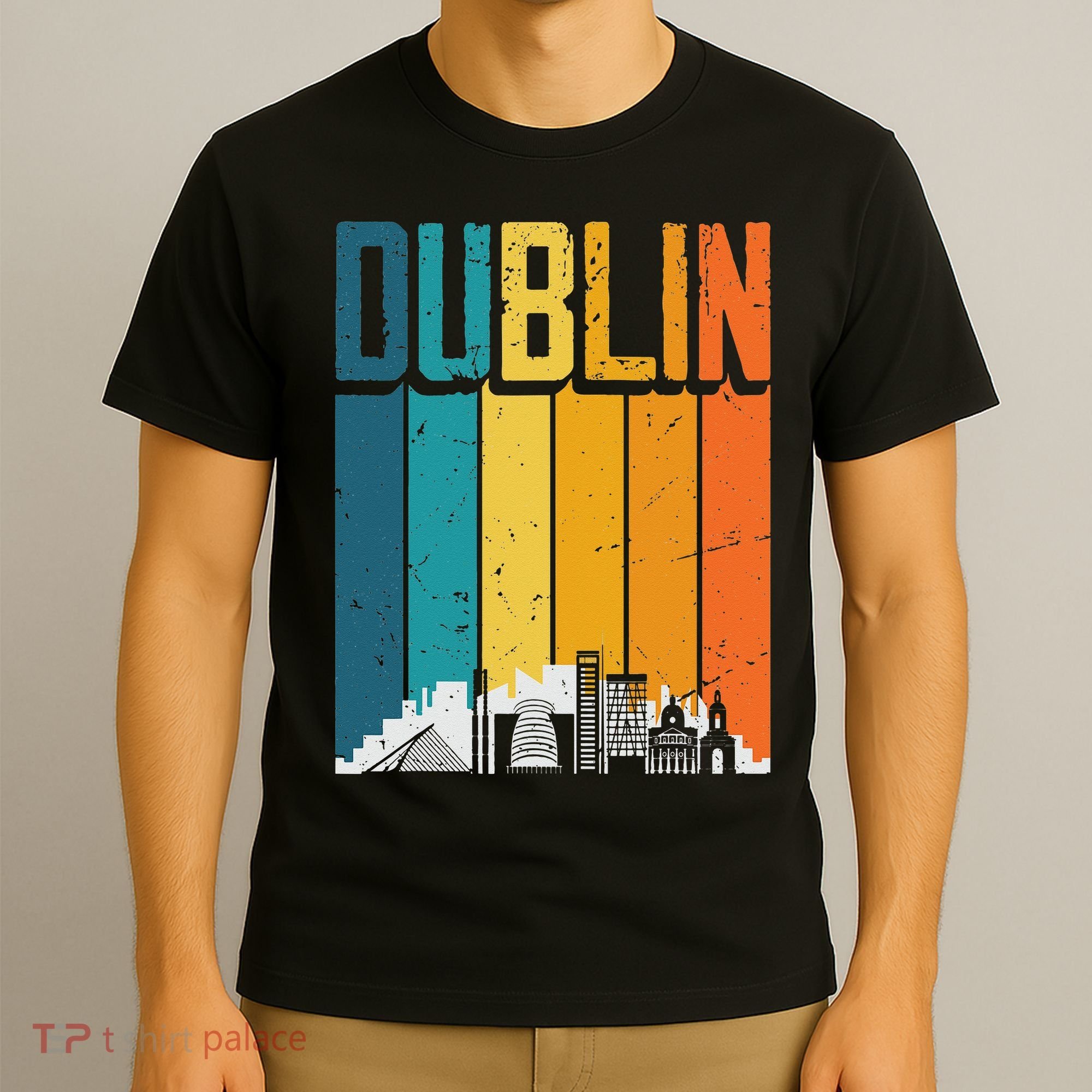 Dublin Ireland Vintage Sunset Skyline T-Shirt