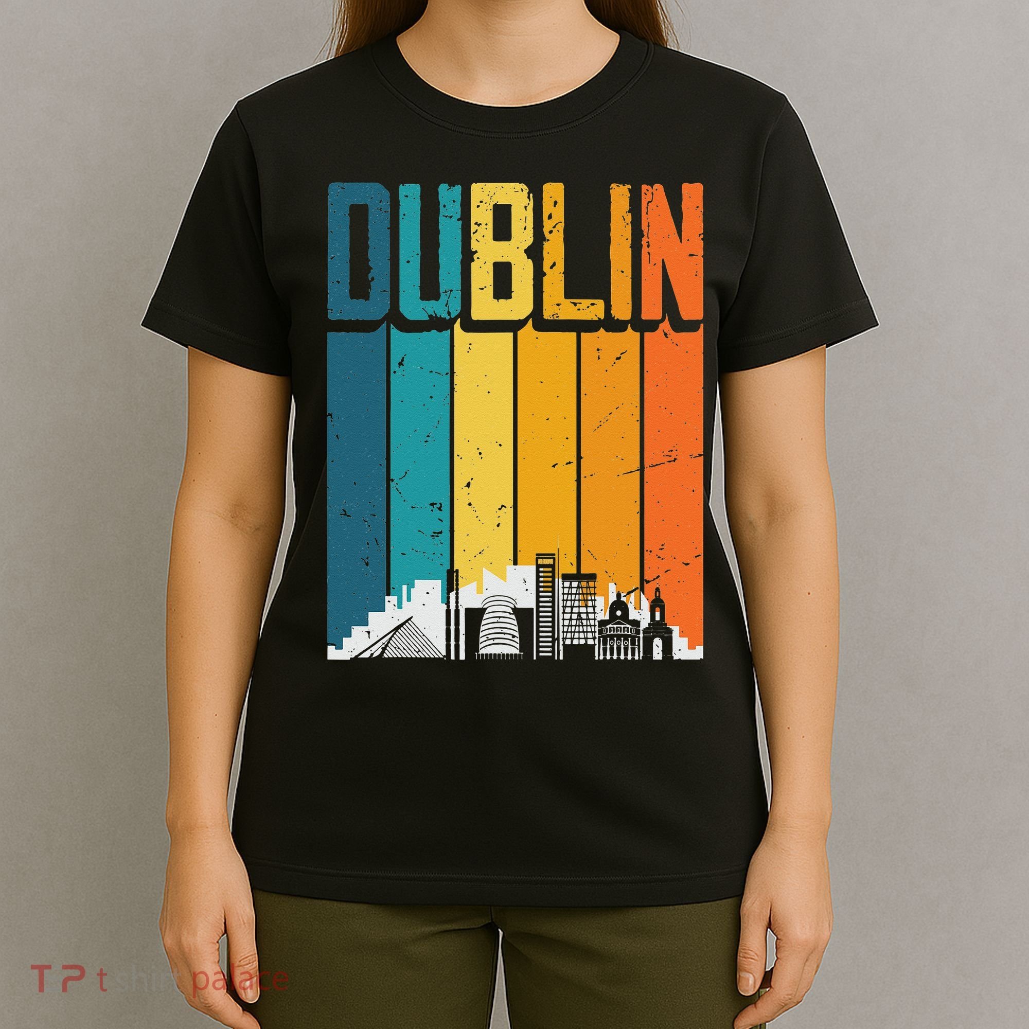 Dublin Ireland Vintage Sunset Skyline T-Shirt