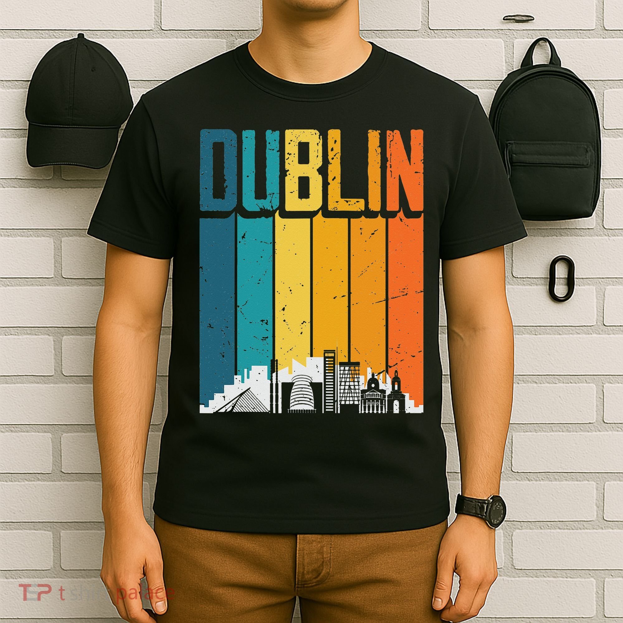Dublin Ireland Vintage Sunset Skyline T-Shirt