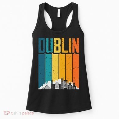 Dublin Ireland Vintage Sunset Skyline Women's Tank Top