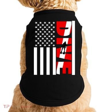 Diver American Flag Doggie Tank