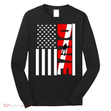 Diver American Flag Long Sleeve Shirt