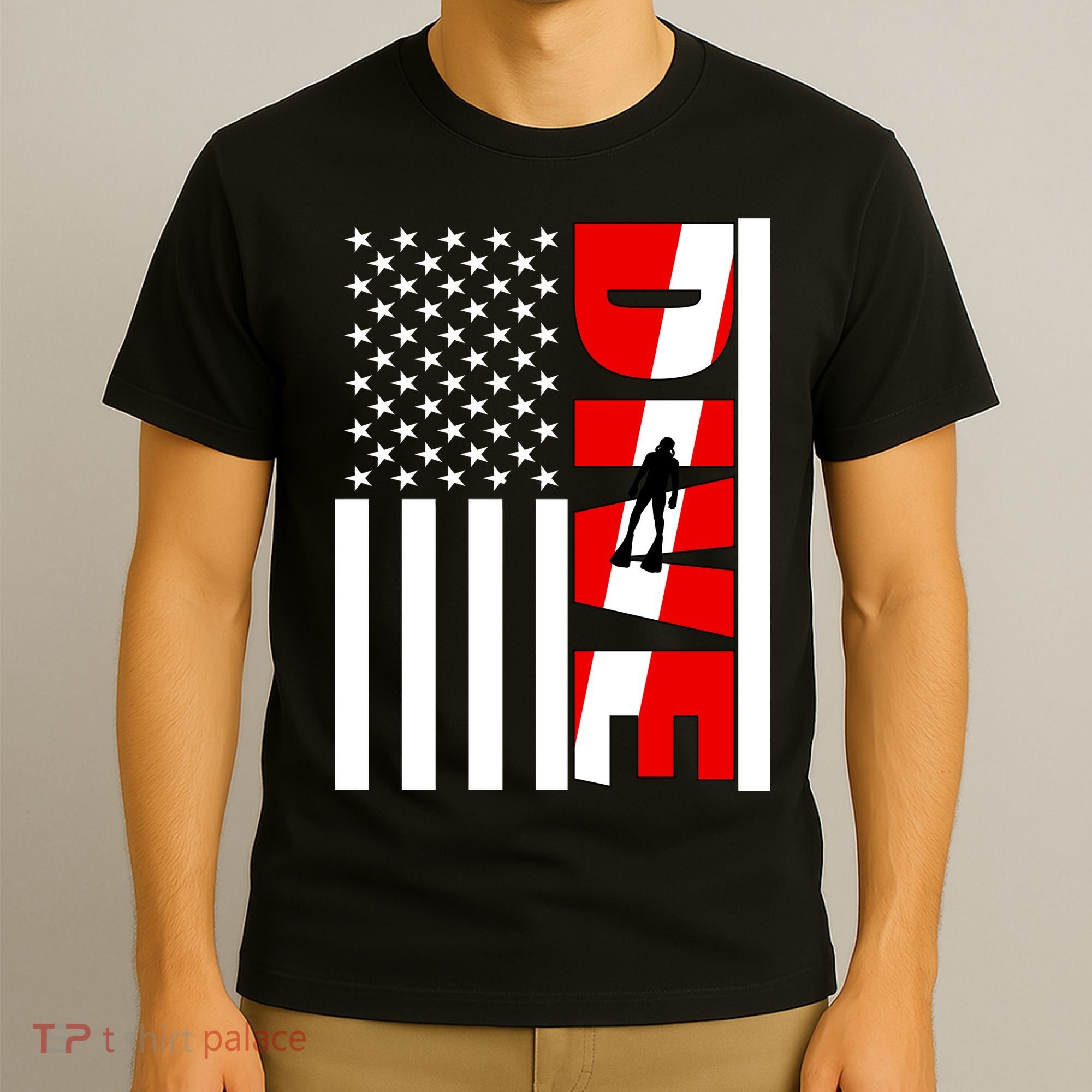 Diver American Flag T-Shirt