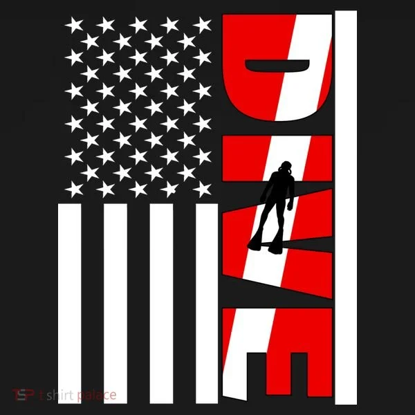 Diver American Flag T-Shirt