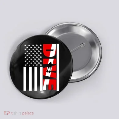 Diver American Flag Button