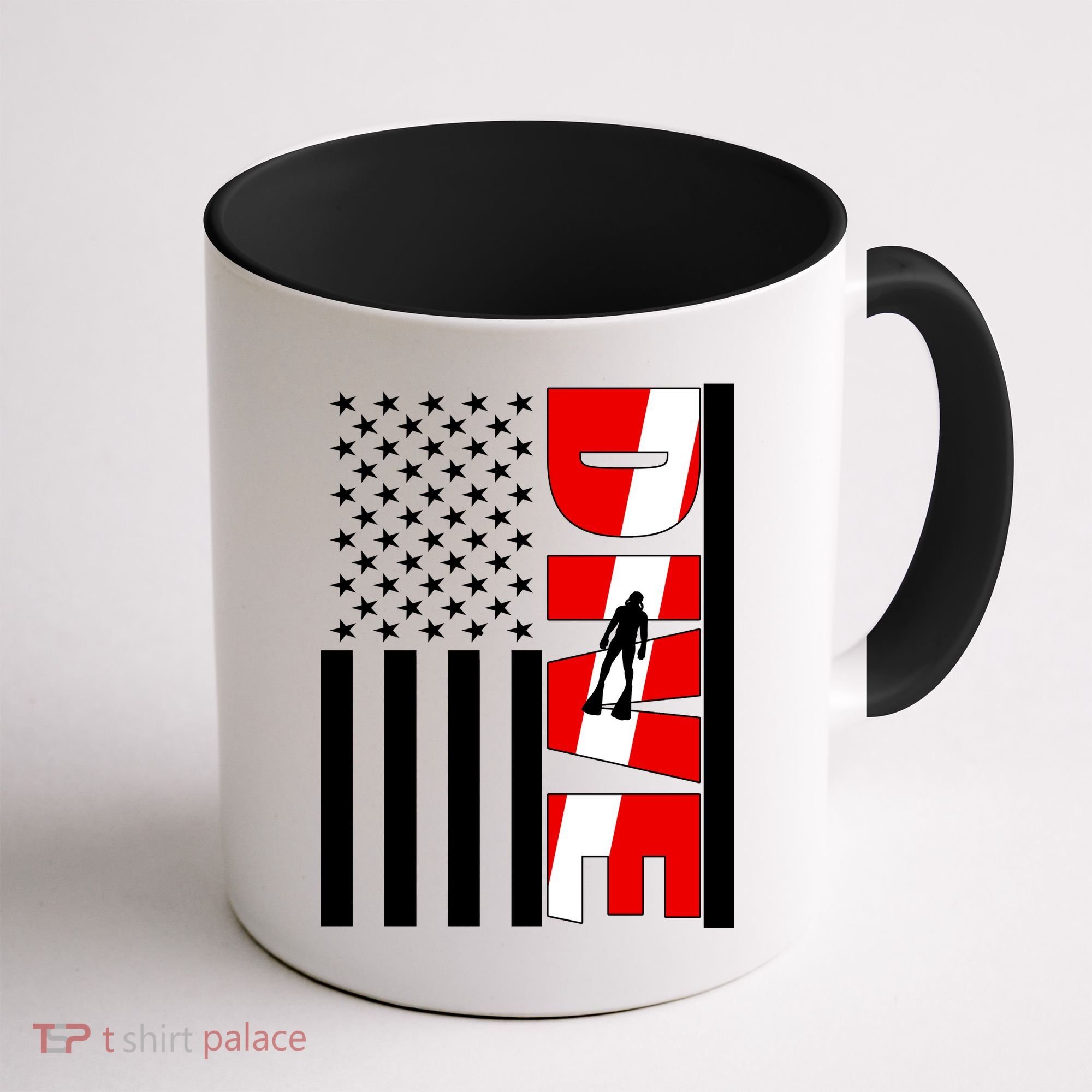 Diver American Flag Coffee Mug