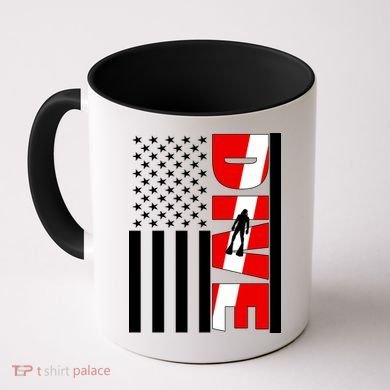 Diver American Flag Coffee Mug