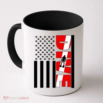Diver American Flag Coffee Mug