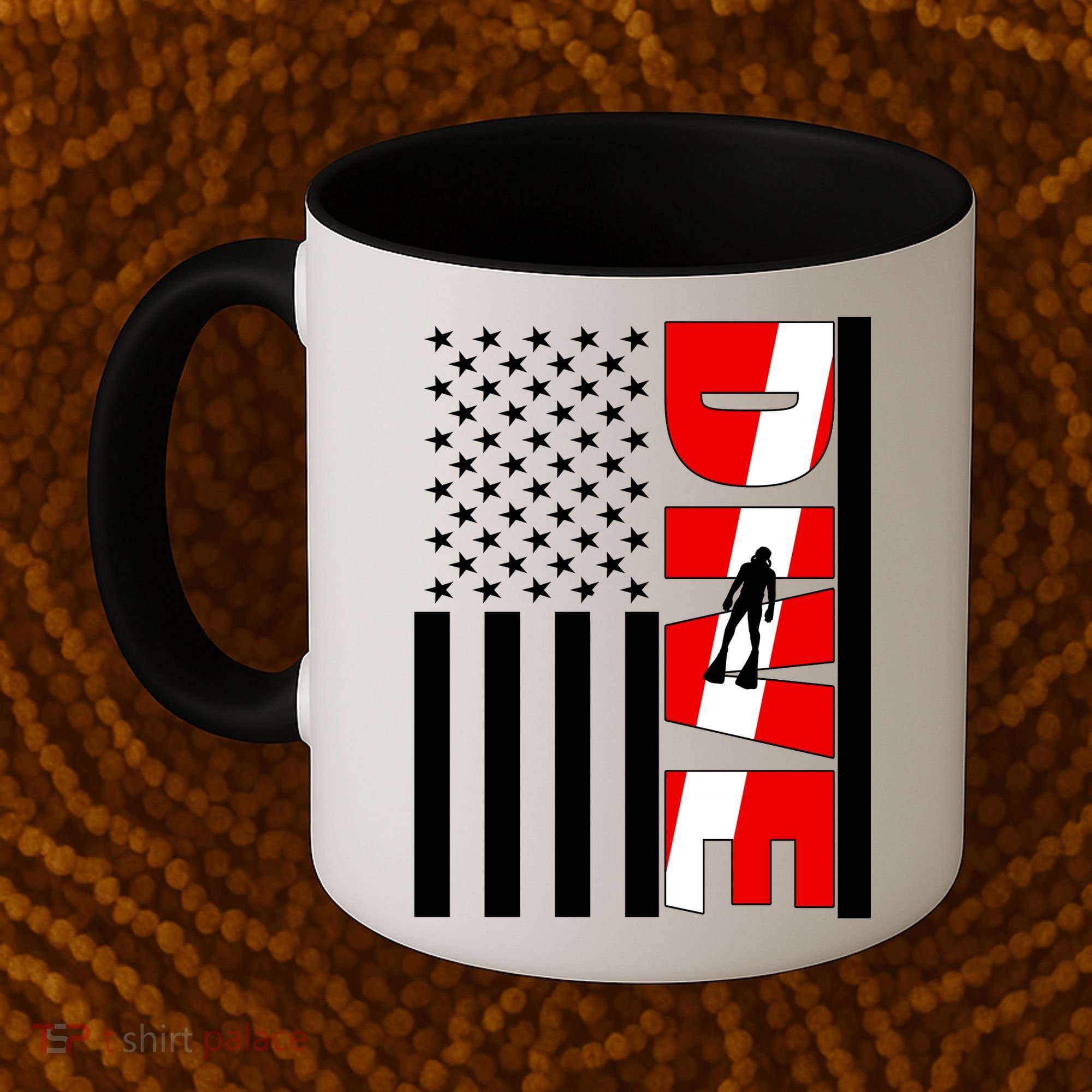 Diver American Flag Coffee Mug