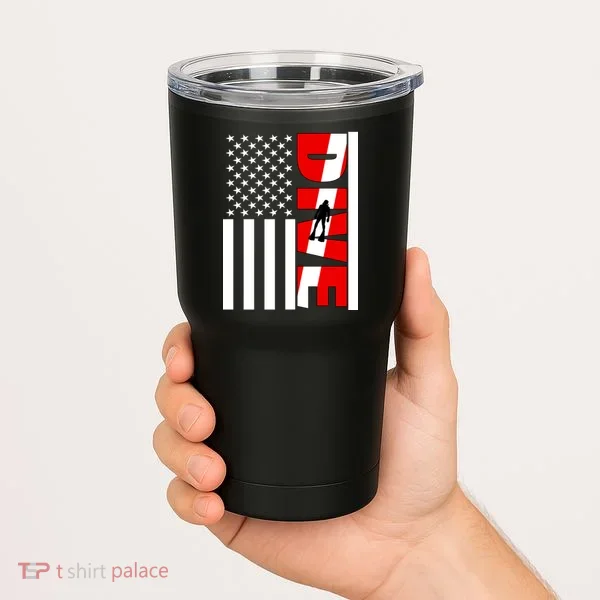 Diver American Flag Tumbler