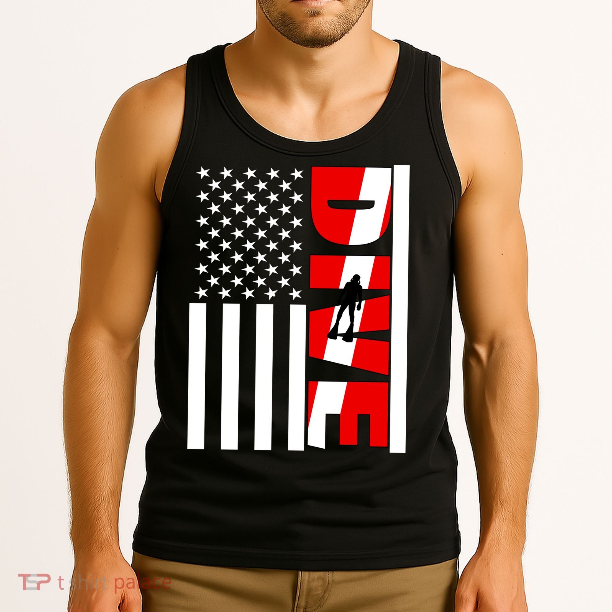 Diver American Flag Tank Top