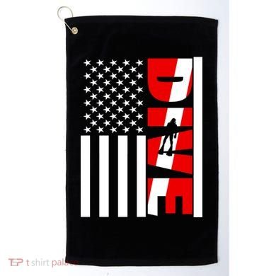 Diver American Flag Golf Towel
