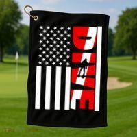Diver American Flag Golf Towel thumb 1