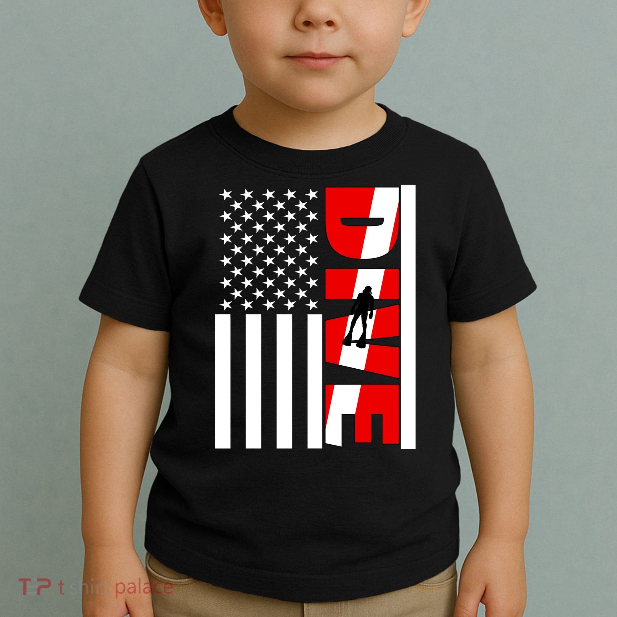Diver American Flag Toddler T-Shirt