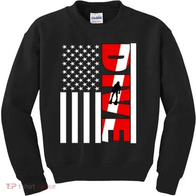 Diver American Flag Kids Sweatshirt