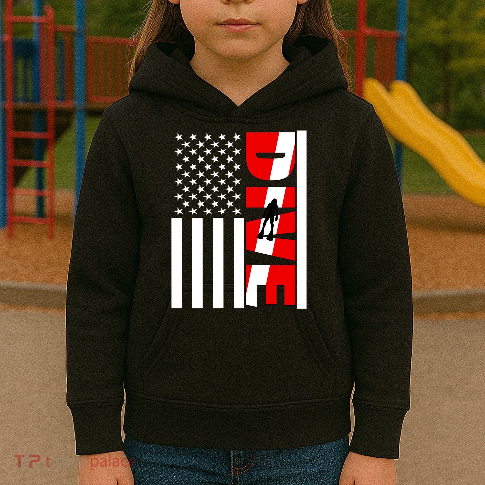 Diver American Flag Kids Hoodie