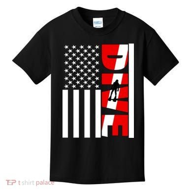Diver American Flag Kids T-Shirt