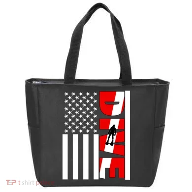 Diver American Flag Tote Bag