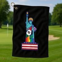 Diverse Statue Of Liberty Golf Towel thumb 1