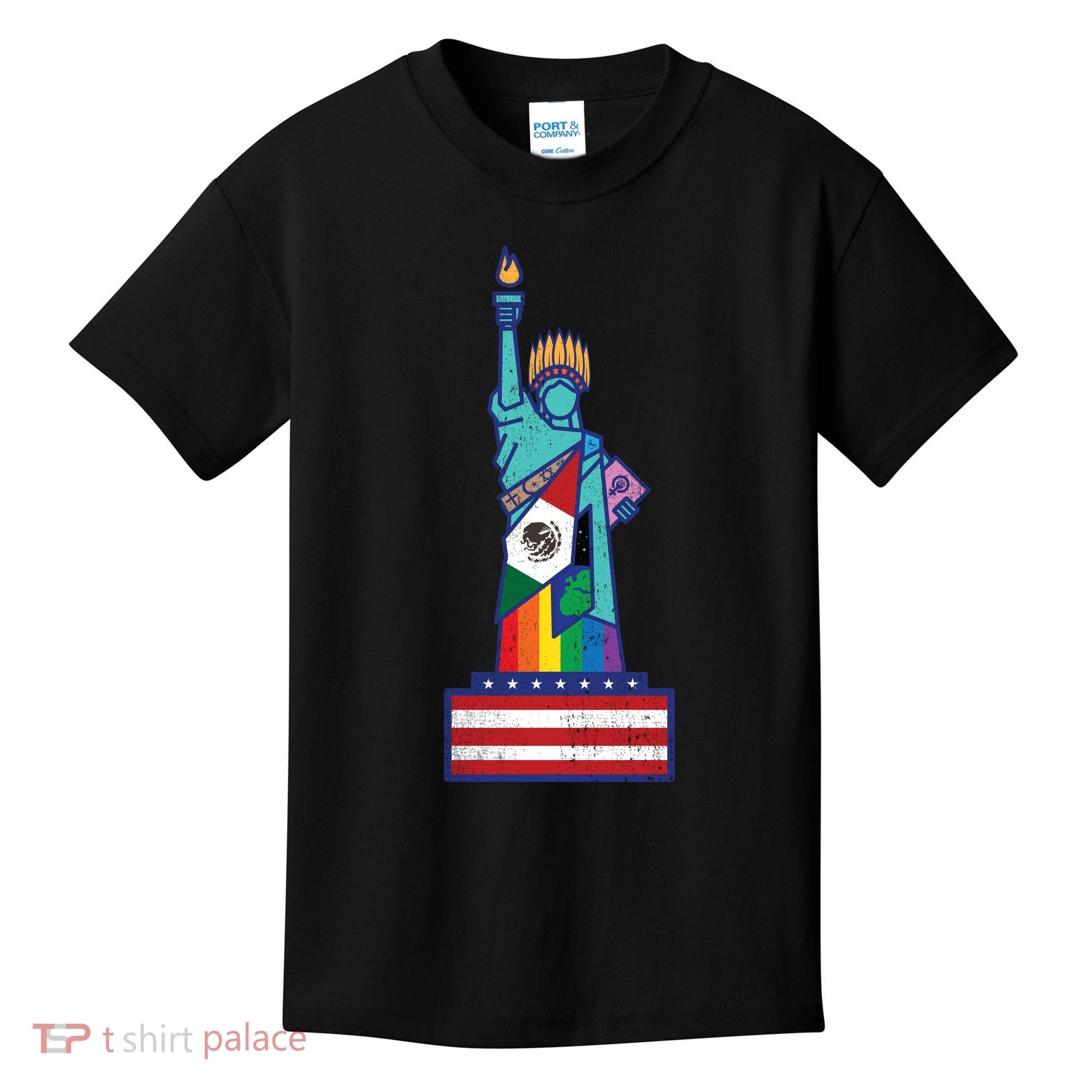 Diverse Statue Of Liberty Kids T-Shirt