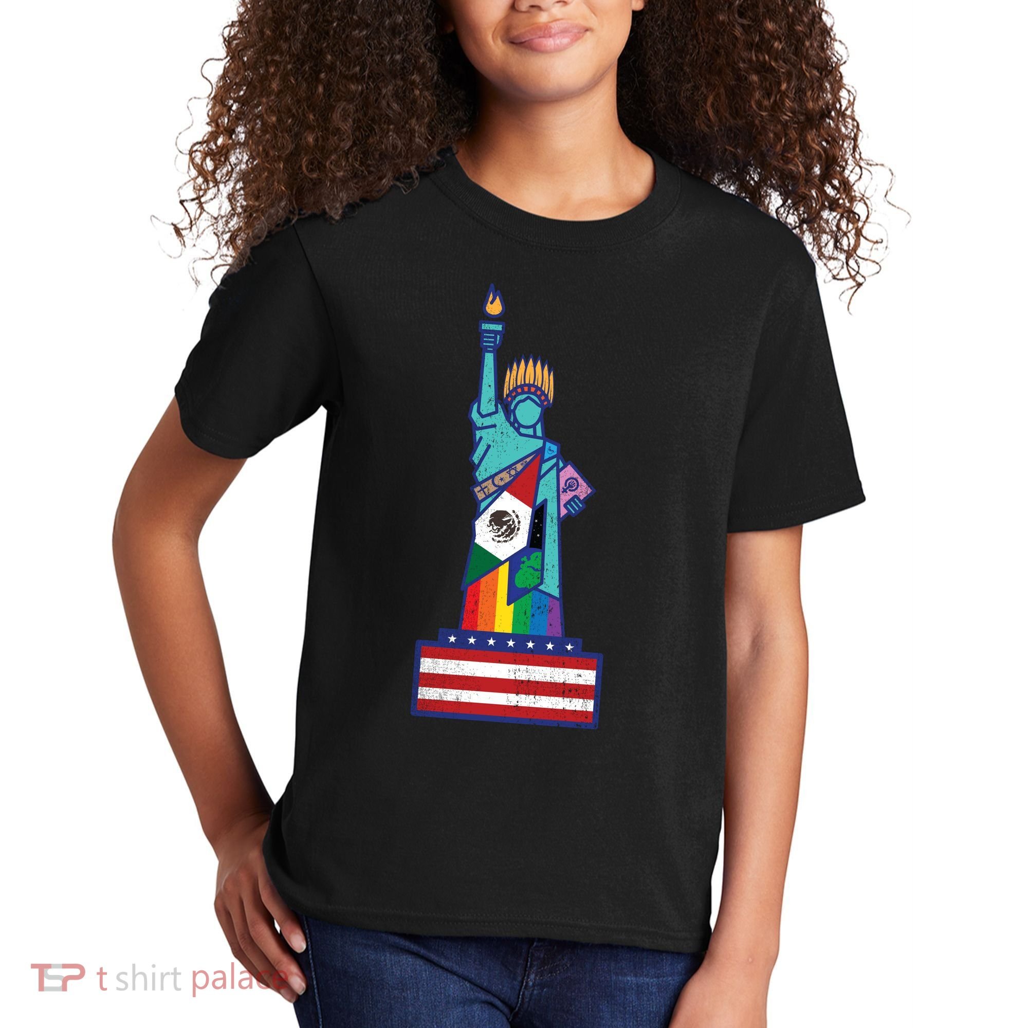 Diverse Statue Of Liberty Kids T-Shirt