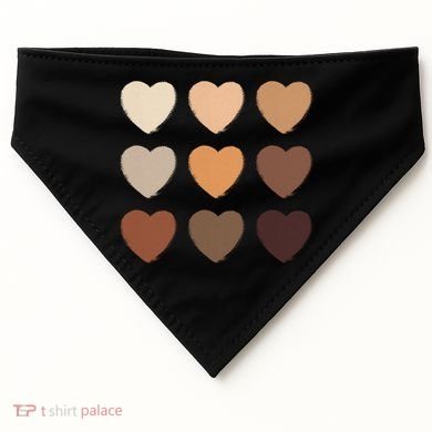 Diversity Skintones Hearts  USA-Made Doggie Bandana