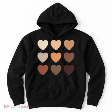 Diversity Skintones Hearts  Hoodie
