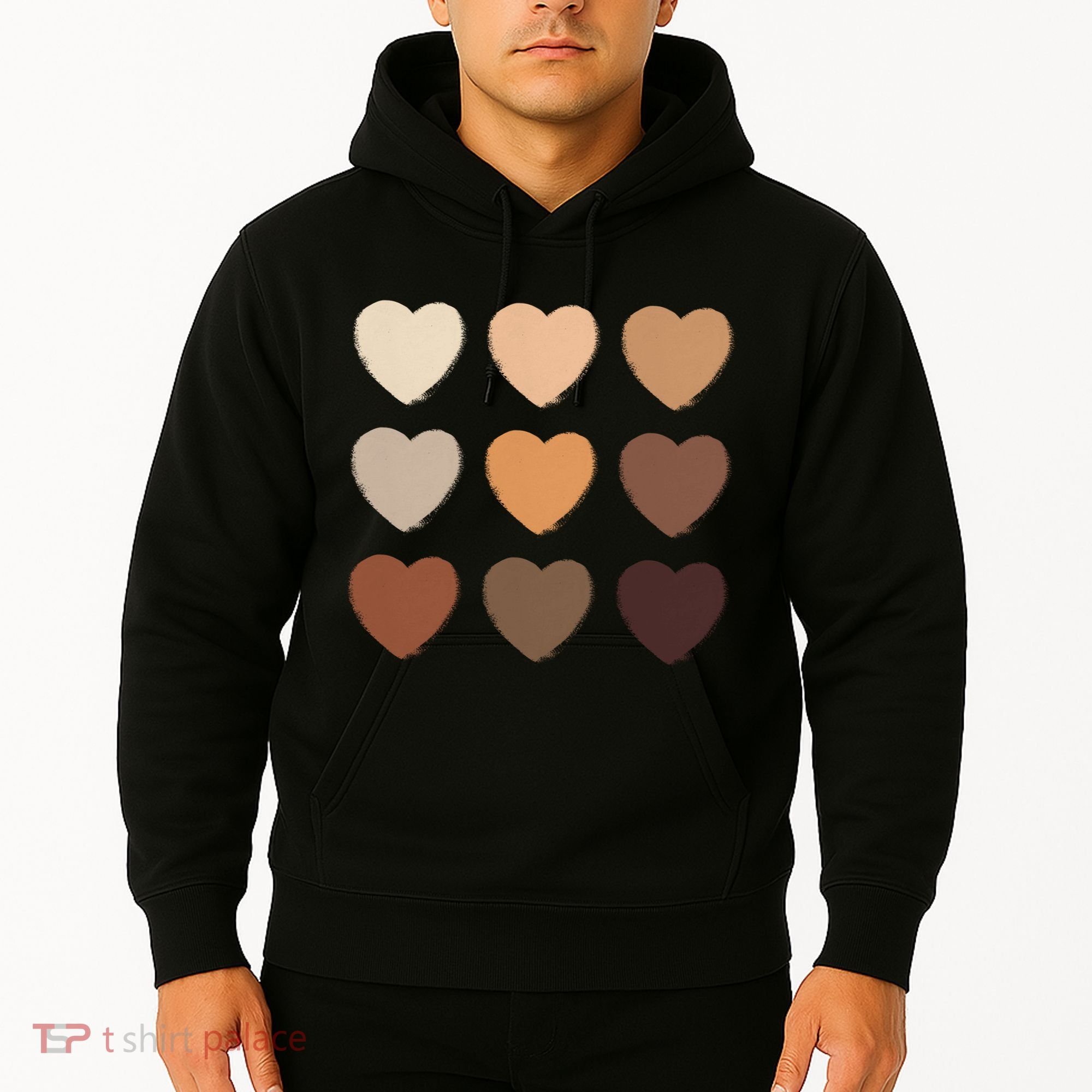 Diversity Skintones Hearts  Hoodie