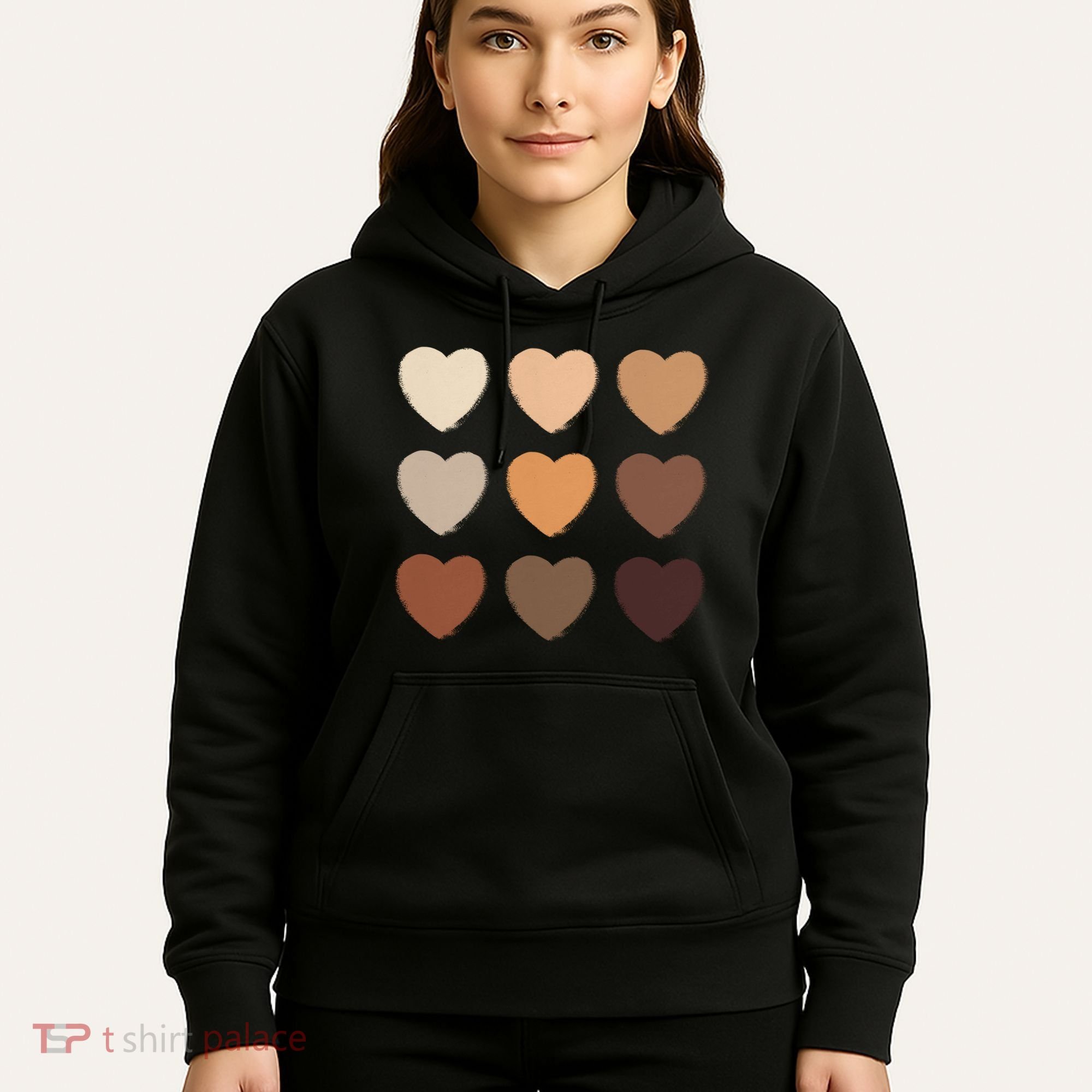 Diversity Skintones Hearts  Hoodie
