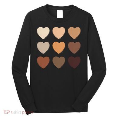 Diversity Skintones Hearts  Long Sleeve Shirt