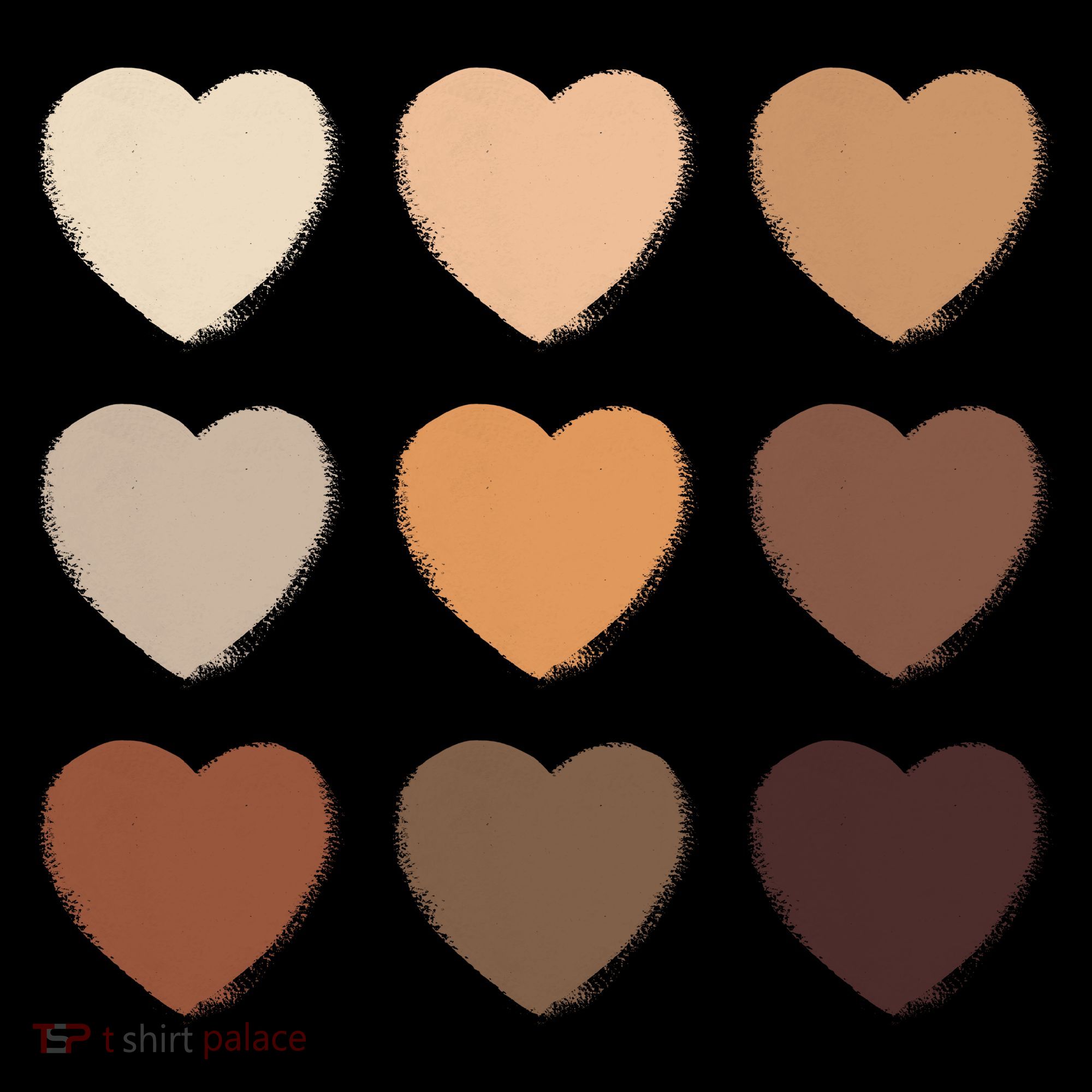 Diversity Skintones Hearts  Long Sleeve Shirt