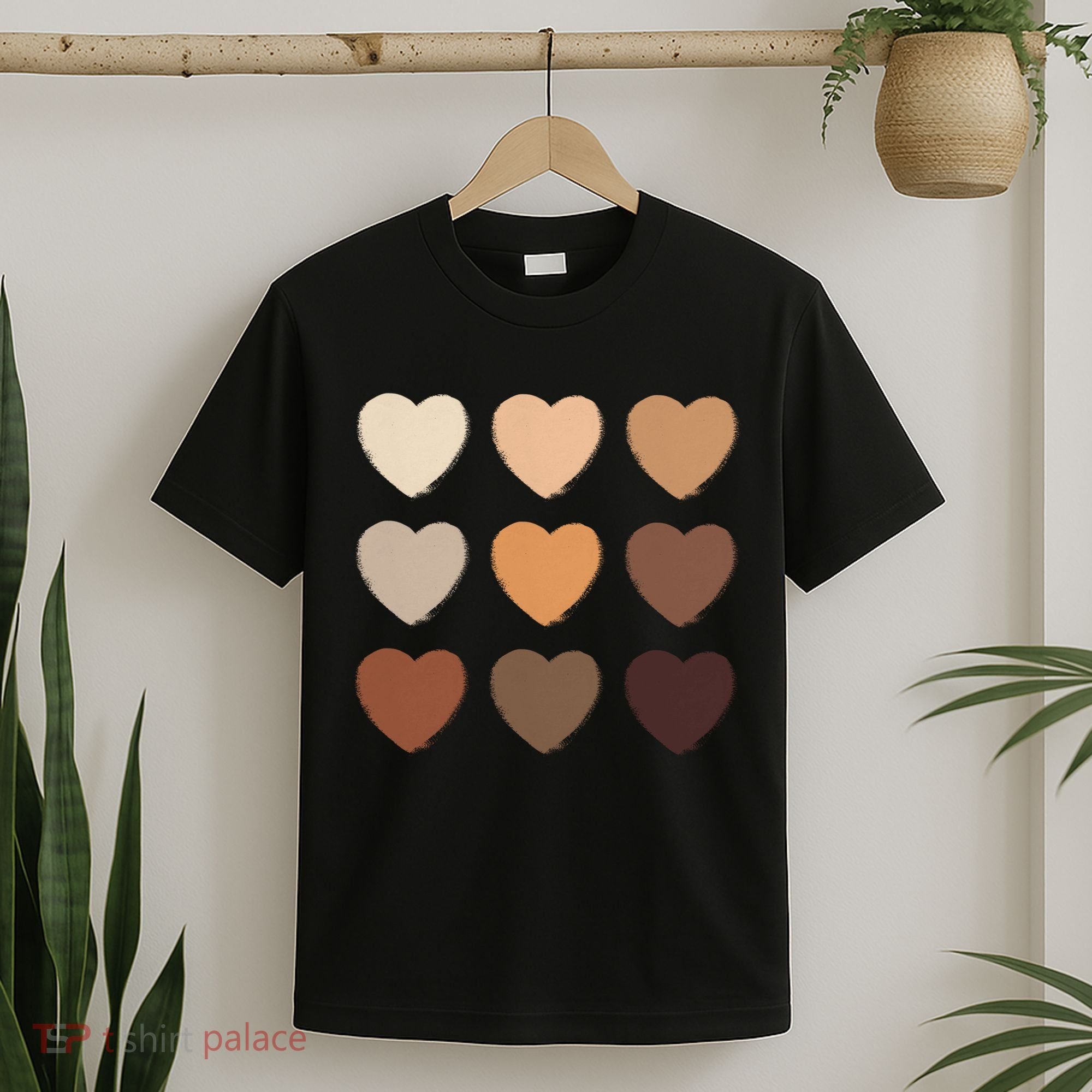 Diversity Skintones Hearts  T-Shirt