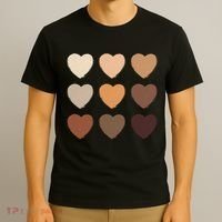 Diversity Skintones Hearts  T-Shirt thumb 3