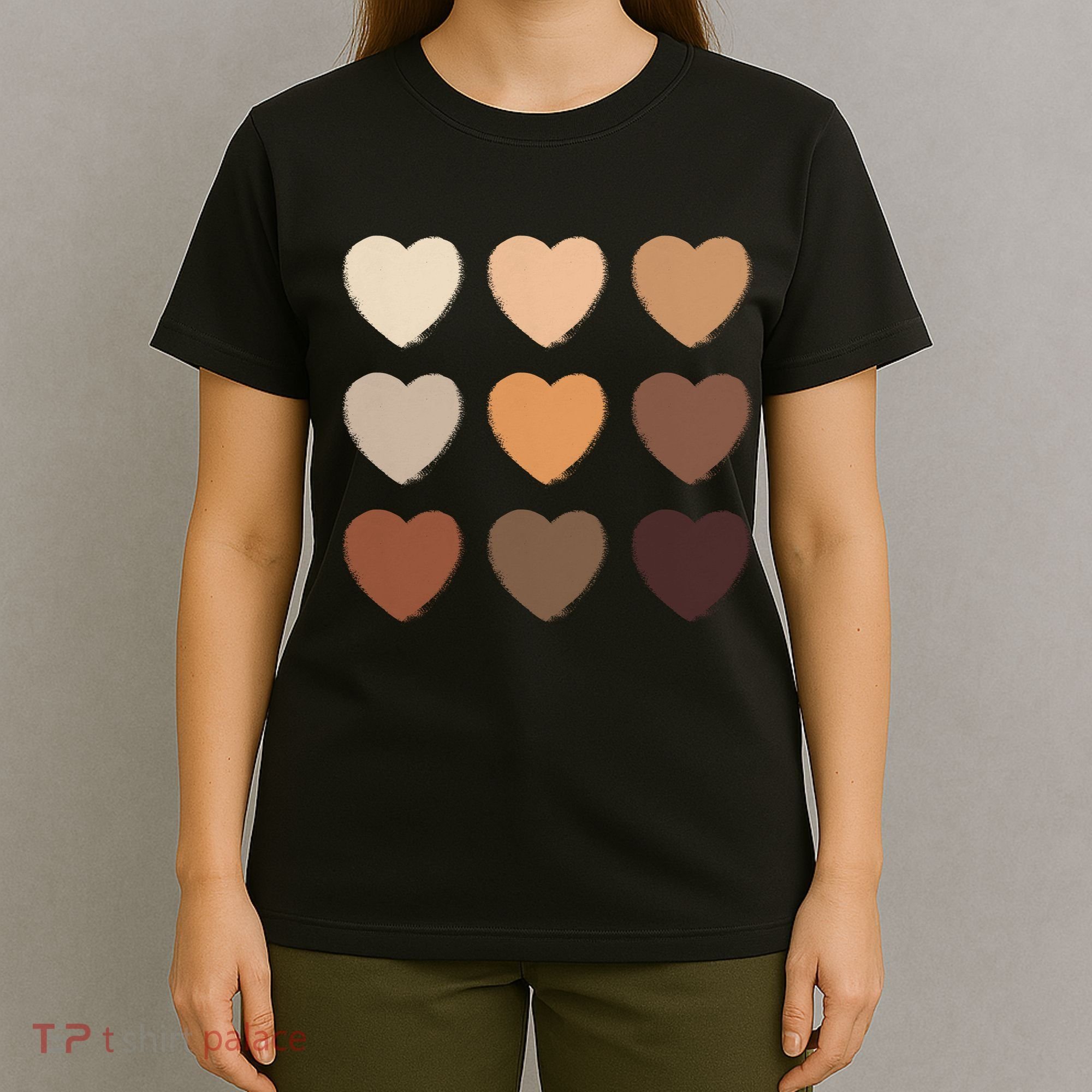 Diversity Skintones Hearts  T-Shirt