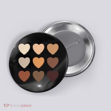 Diversity Skintones Hearts  Button