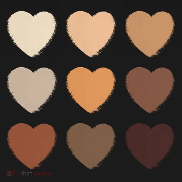 Diversity Skintones Hearts  Bucket Hat