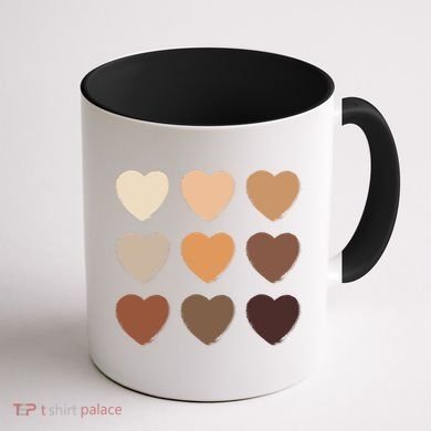 Diversity Skintones Hearts  Coffee Mug back