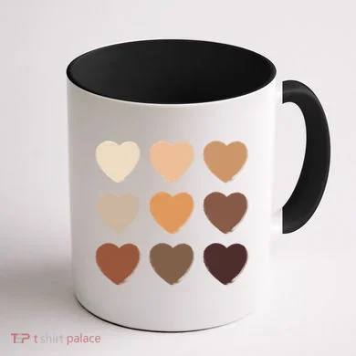 Diversity Skintones Hearts Coffee Mug back