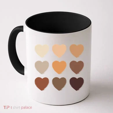 Diversity Skintones Hearts Coffee Mug