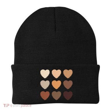 Diversity Skintones Hearts  Beanie