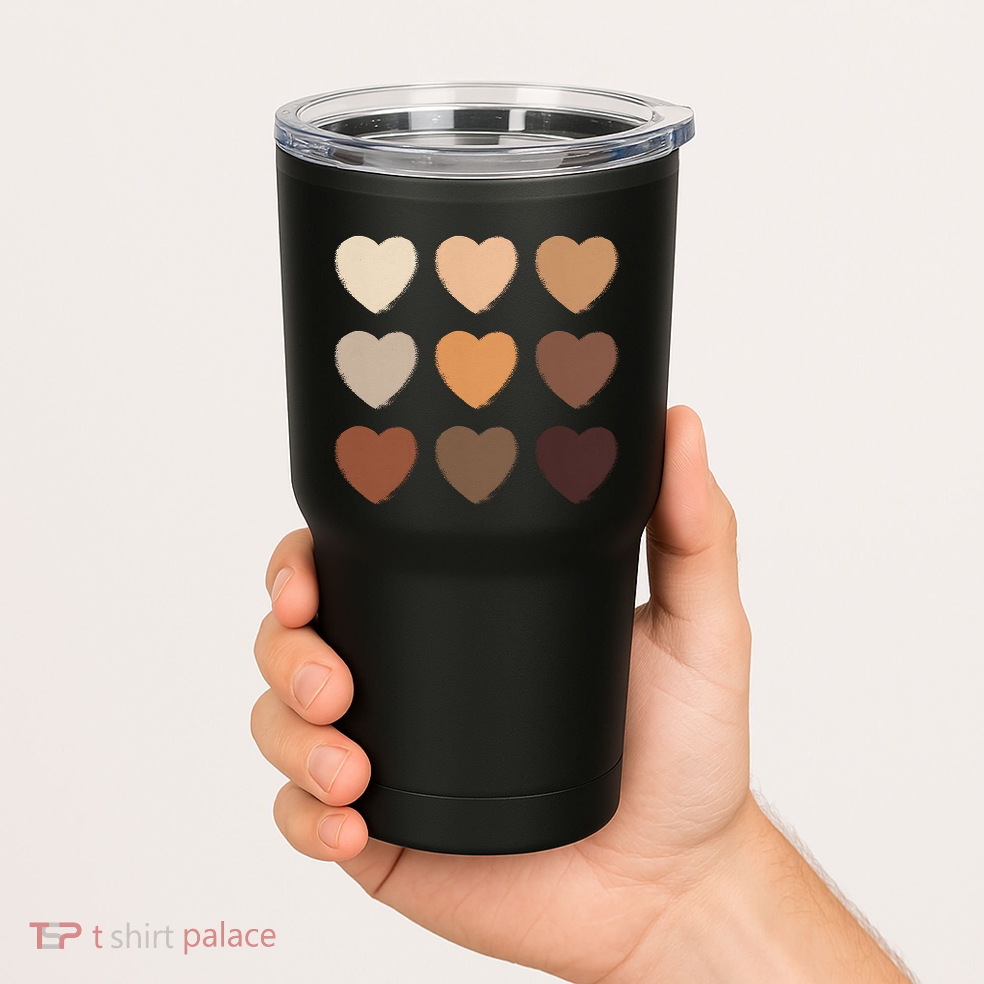 Diversity Skintones Hearts  Tumbler