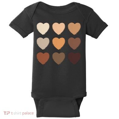 Diversity Skintones Hearts  Baby Bodysuit