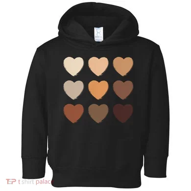 Diversity Skintones Hearts Toddler Hoodie